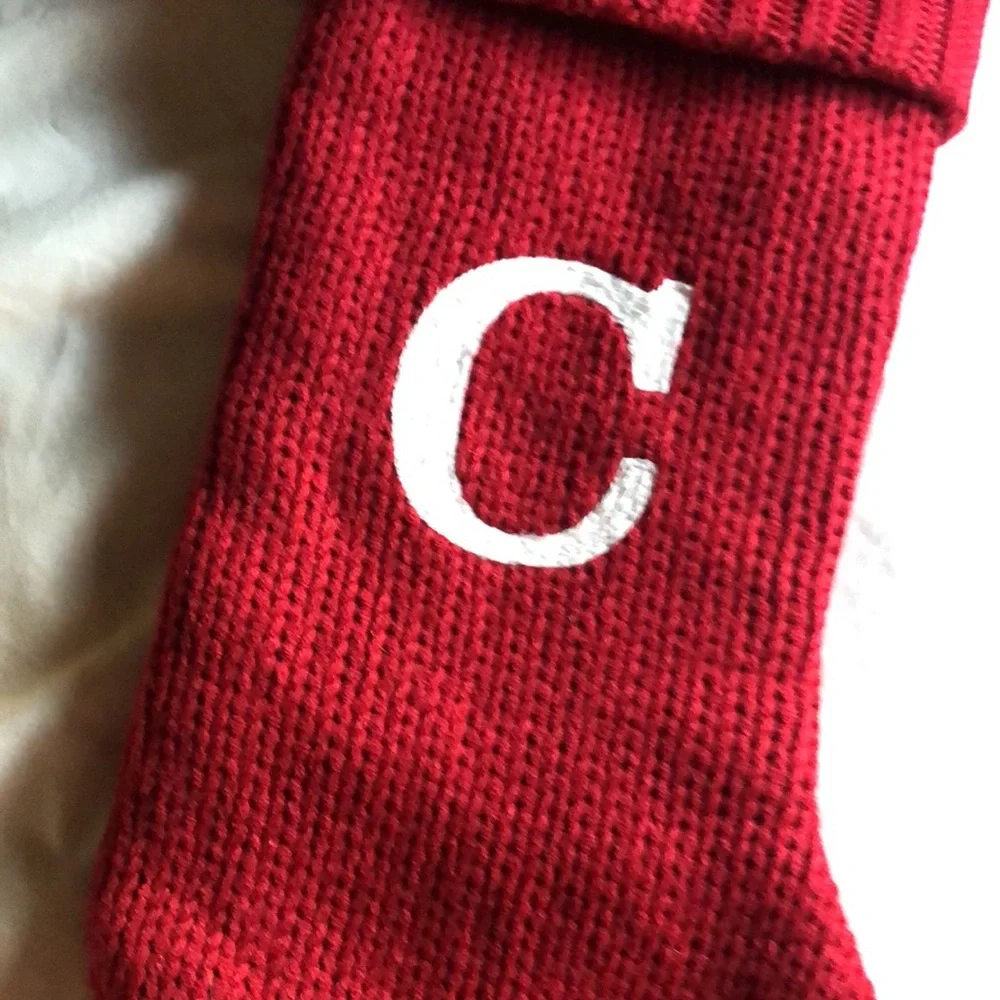Letter Initial Monogram C Holiday Knit Stocking Target Wondershop